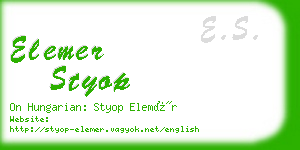 elemer styop business card